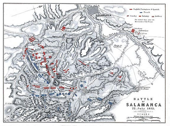 Map Of Battle Of Salamanca Alisons History Of Europe Map Napoleonic Wars Napoleon Bonaparte 6213