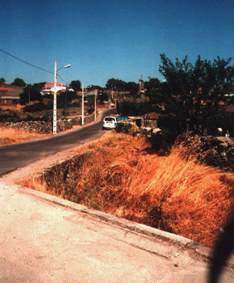 Uphill towards church at Fuentes de Onoro 