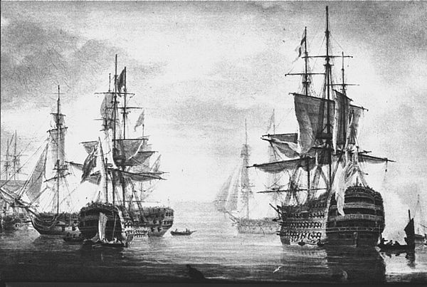 Royal Navy at anchor
