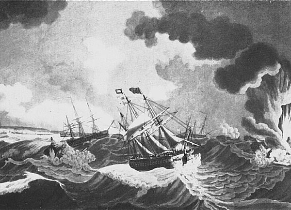 French warships sink after Trafalgar